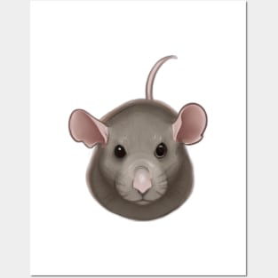 Cute Rat Drawing Posters and Art